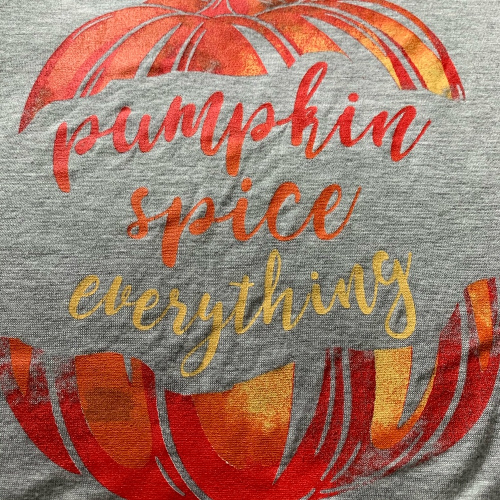 EUC Charming Charlie pumpkin spice tee